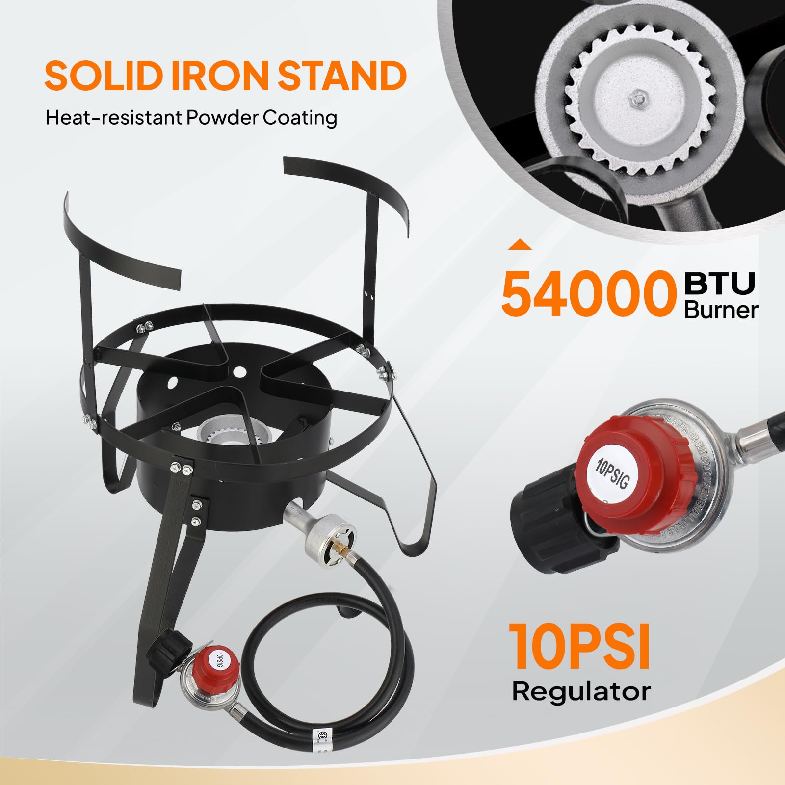ROVSUN 50QT Stainless Steel Outdoor Turkey Fryer with 54,000BTU Propane Burner - Deep Fryer & Seafood Boiler Steamer Kit Includes Basket, Thermometer, Lifting Hook & Support Rack - Perfect for Backyard Cooking, Camping, Tailgating & Holiday Feasts