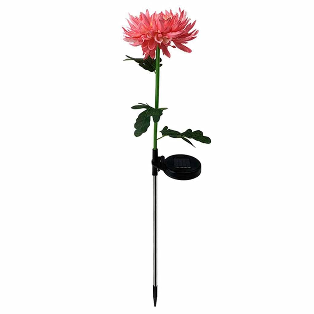 2-Pack LED Solar Wall Light with Artificial Chrysanthemum Flowers - Indoor/Outdoor Decorative Lighting for Garden, Lawn, Yard, Courtyard & Home Decor | Weather-Resistant Solar-Powered Landscape Lighting (Color B)