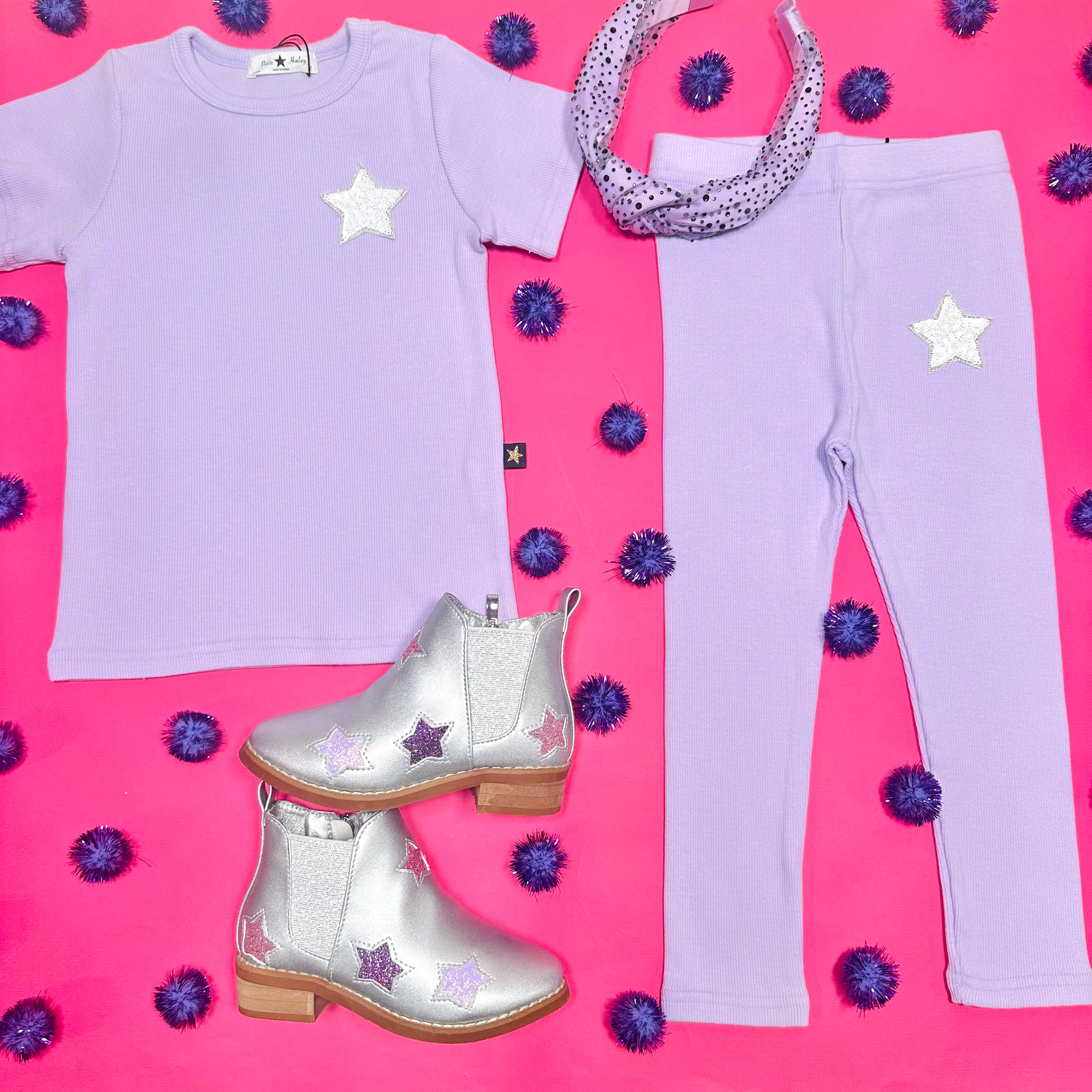 Sparkly Sequin Star T-Shirt and Leggings Set for Women | Glam Party Outfit | Perfect for Christmas, NYE & Festive Celebrations
