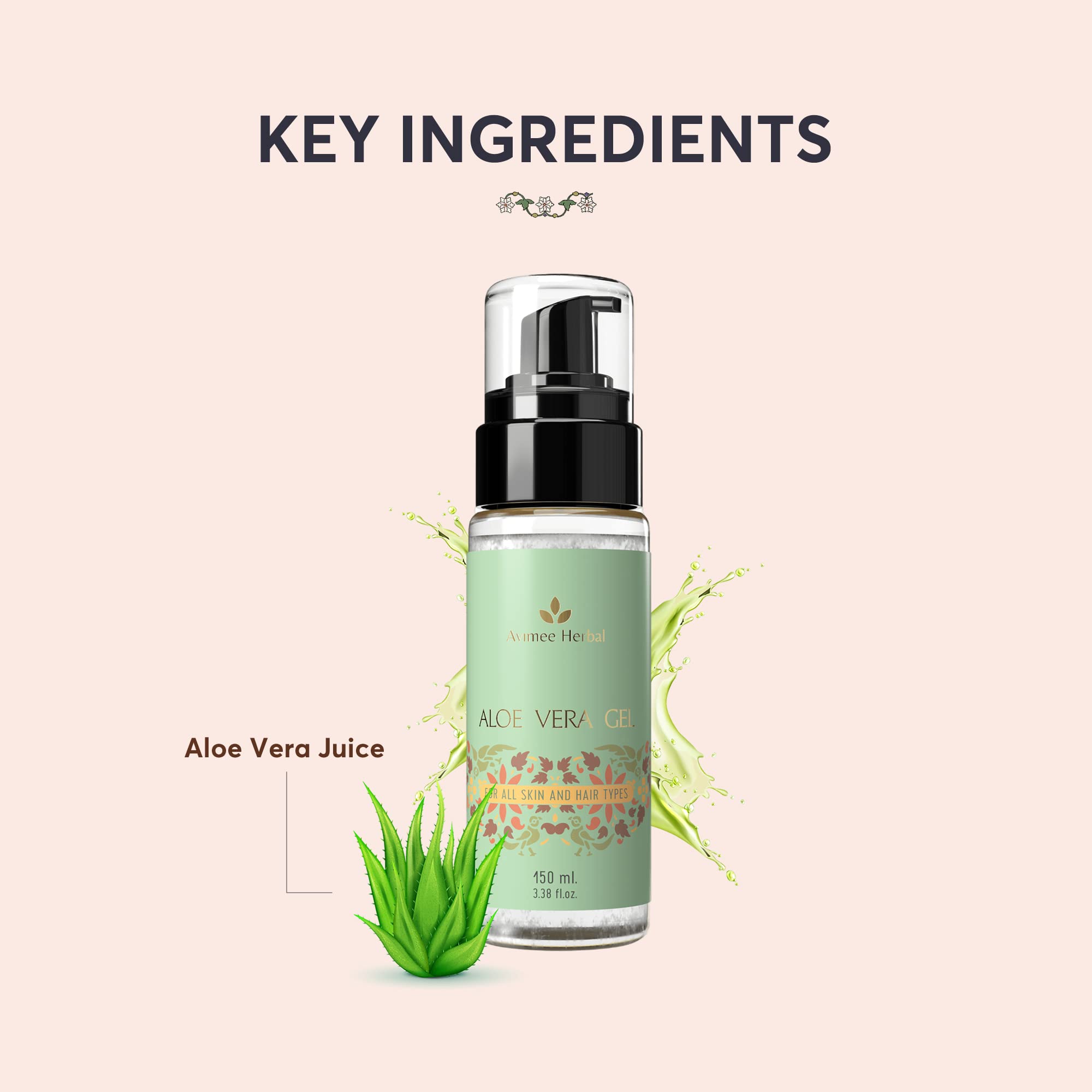 Avimee 100% Pure Aloe Vera Gel for Face, Skin & Hair Care - 150ml | Hydrating, Moisturizing & Soothing Gel with Vitamin E | Natural Skin Repair for Sunburn, Acne, Dry Skin & Hair Treatment | Perfect for Daily Skincare Routine & After Sun Care