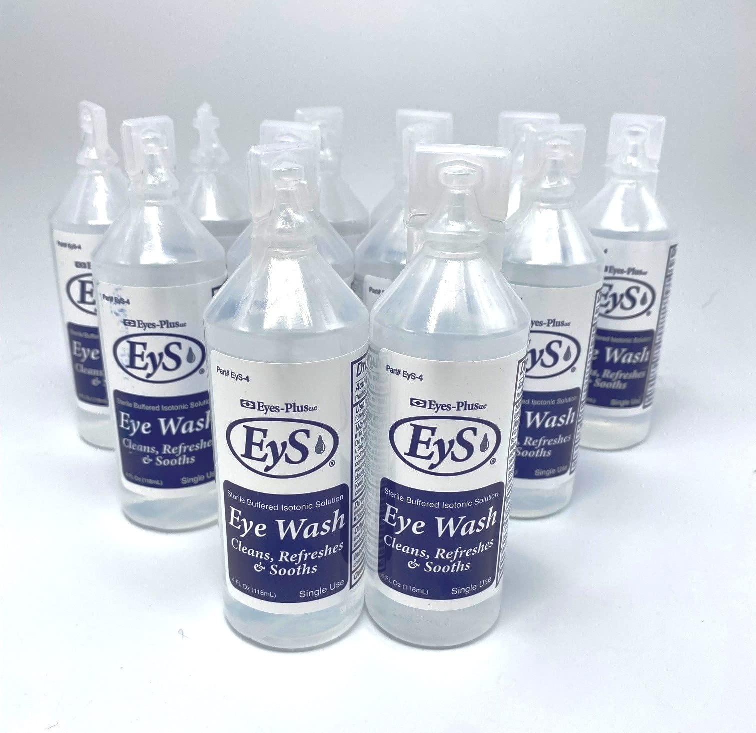 Eyes-Plus 4 oz Eye Wash Solution - Cleans, Refreshes & Soothes Irritated Eyes (12 Pack) | First Aid, Contact Lens Care & Daily Eye Hygiene
