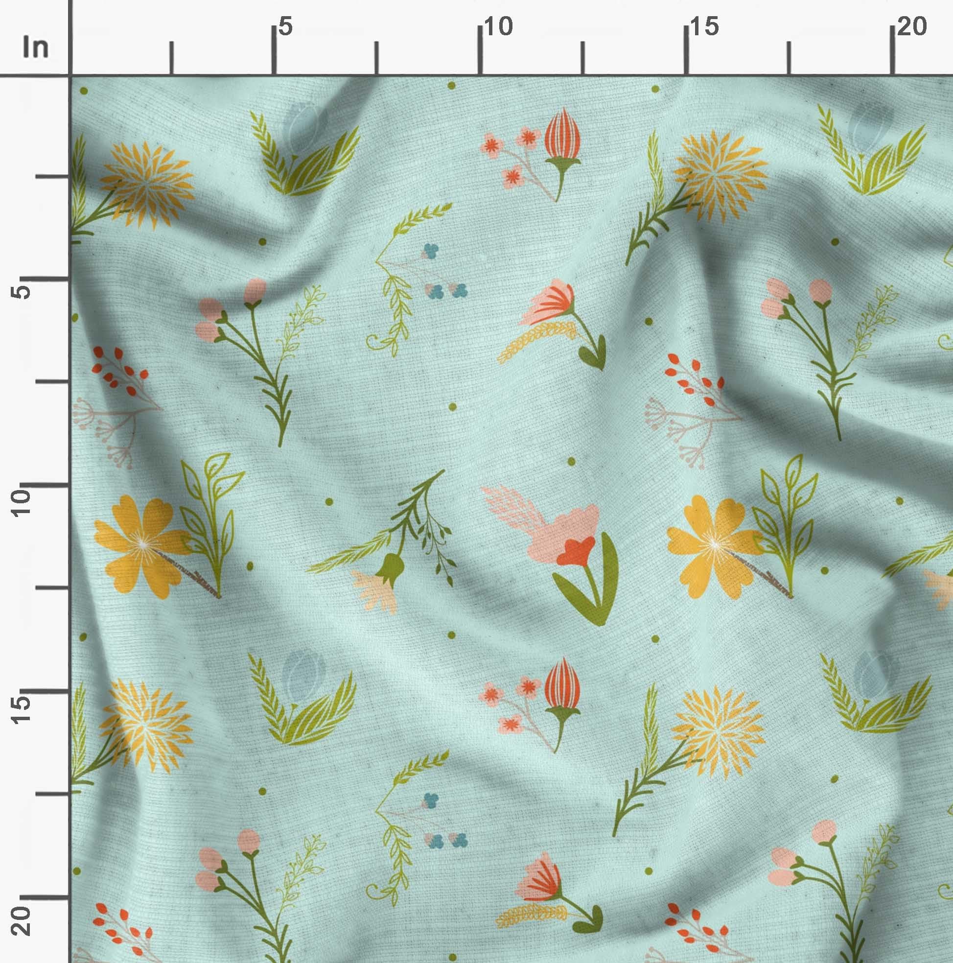 Soimoi Moss Green Georgette Fabric by The Yard - 42 Inch Wide - Artistic Leaf & Floral Printed Fabric for Dresses, Scarves & DIY Fashion Projects - Elegant & Trendy Fabric for Sewing, Quilting & Home Decor