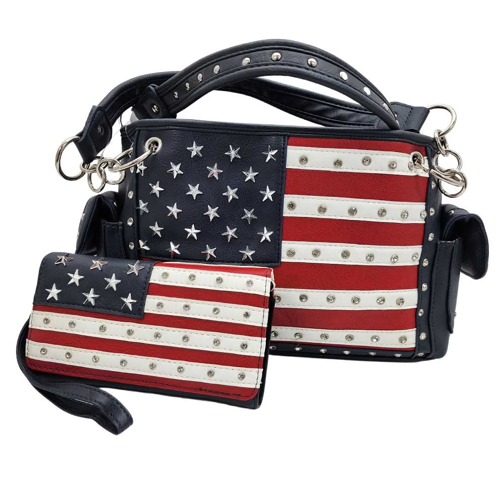 American Flag Handbags - Thin Blue Line & Thin Red Line Purses for Women - Patriotic Tote Bags for Police, Firefighter Support & Everyday Use
