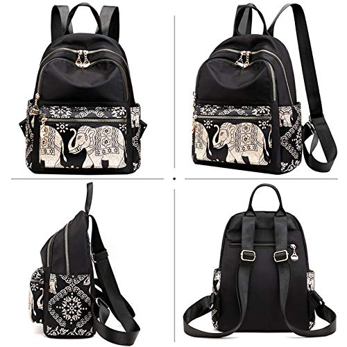 Van Caro Women's Mini Elephant Backpack - Small Cute College Backpack for School, Travel & Daily Use - Lightweight Casual Bookbag Daypack for Girls, Teens & Women - Perfect for Campus, Shopping & Weekend Trips