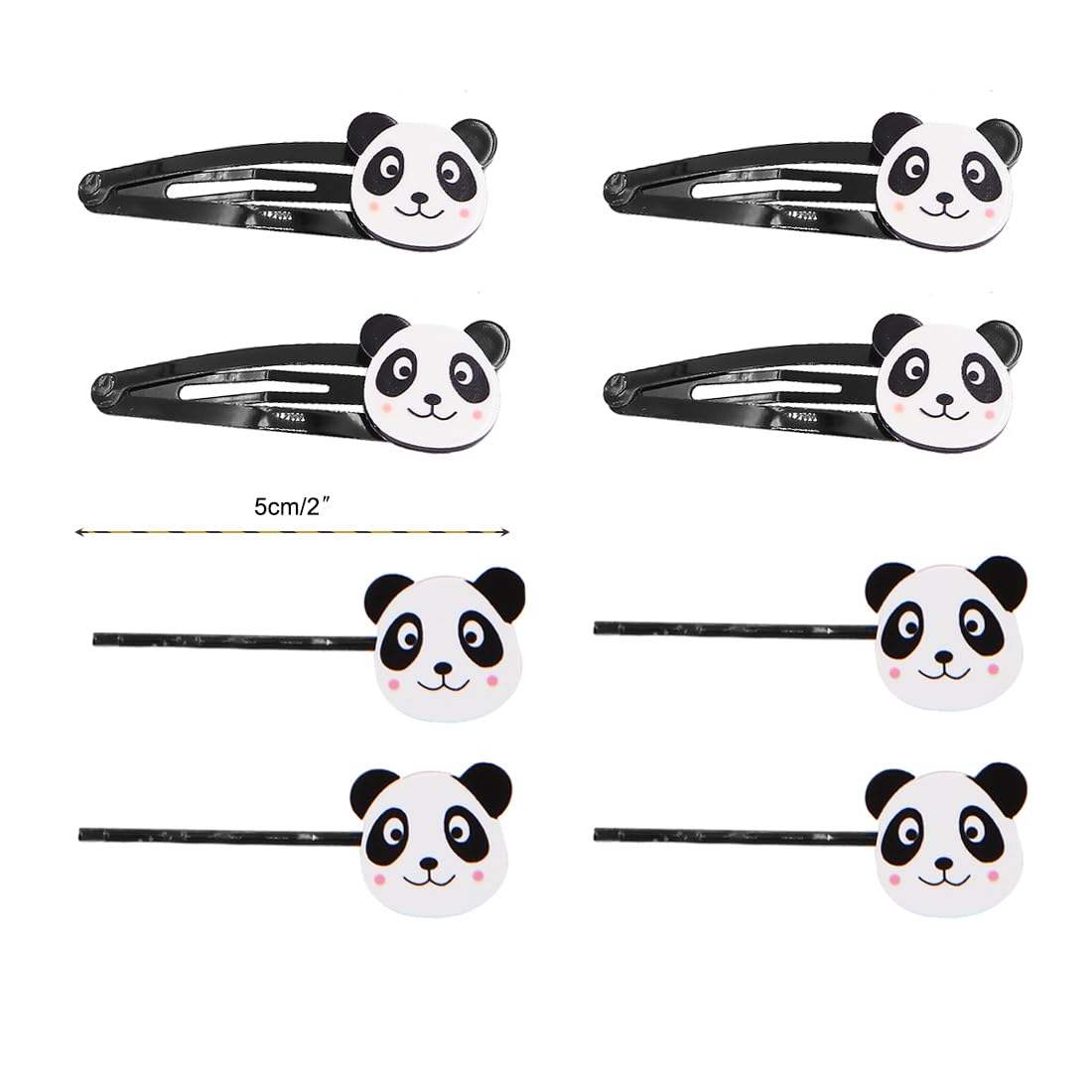 8Pcs Cute Panda Bear Hair Clips for Women & Girls - Cartoon Animal Barrettes Hairpins for Kids - Perfect for School, Parties & Daily Hair Styling