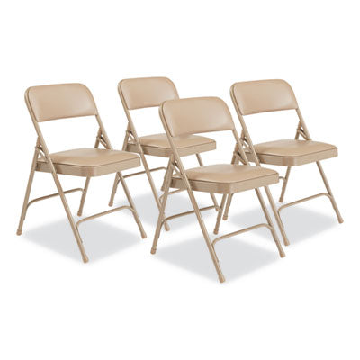 NPS Folding Chairs with Vinyl Seat - Set of 4 Heavy Duty Portable Chairs for Outdoor Events, Camping, Picnics & Home Use