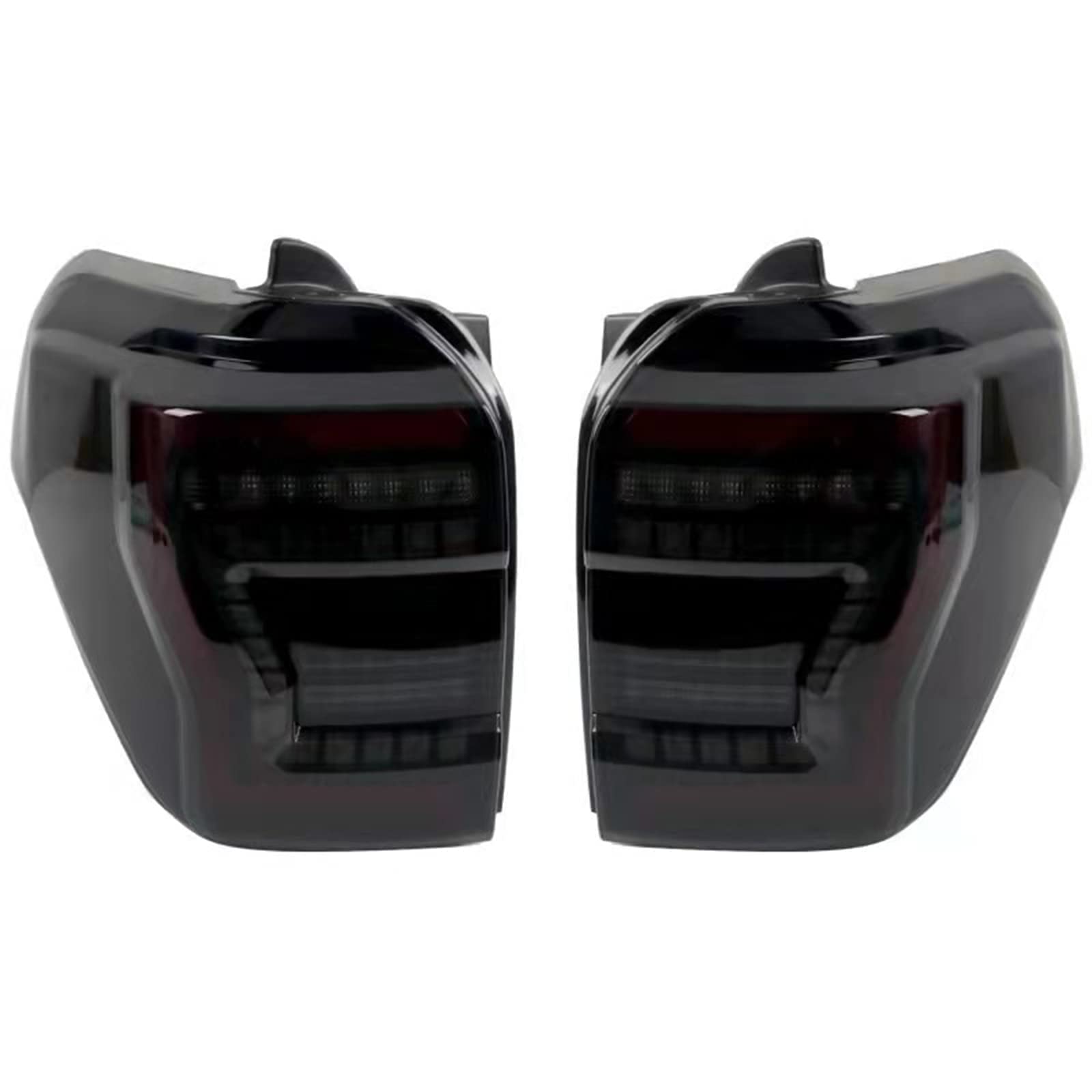 Smoked Black Sequential LED Tail Light Assembly for Toyota 4Runner 2010-2021 - Fiber Optic Turn Signal, Brake & Reverse Lights - Plug & Play Replacement - Perfect for Off-Roading & Night Driving