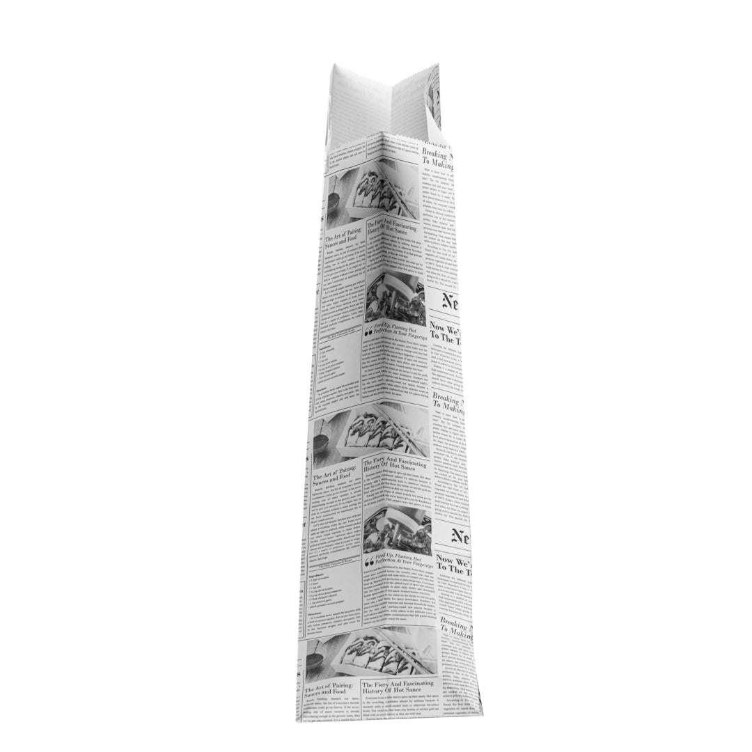 Eco-Friendly Newsprint Paper Bags - 6 lb Capacity, 6 x 3.5 x 10.75 Inches - Pack of 100 - Perfect for Grocery Shopping, Retail Packaging & Gift Bags