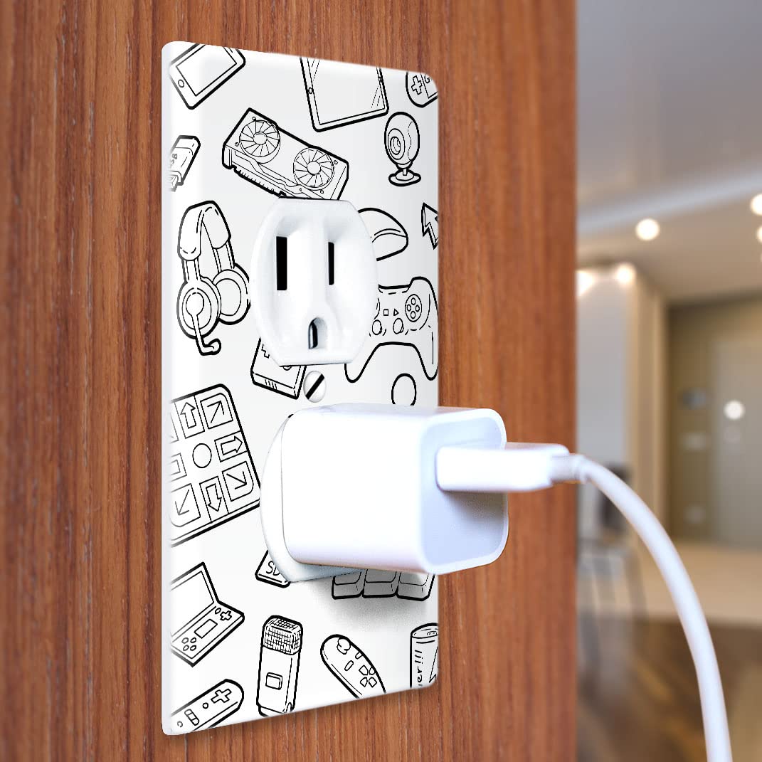 WIRESTER Duplex Outlet Cover Wall Plate - Durable Switch Plate for Gaming Setup & Home Decor | Ideal for PC Gaming Stations, Bedrooms & Living Rooms