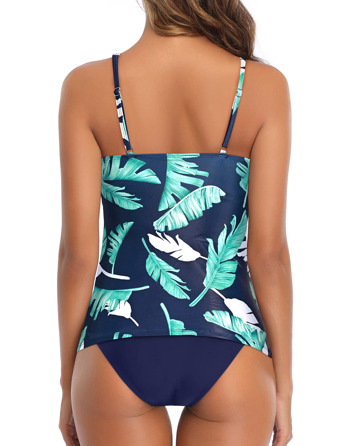 Holipick Women's Two Piece Tankini Swimsuits - High Neck Tummy Control Bathing Suit Top with Bikini Bottom | Perfect for Beach Vacation, Pool Party & Summer Swimming