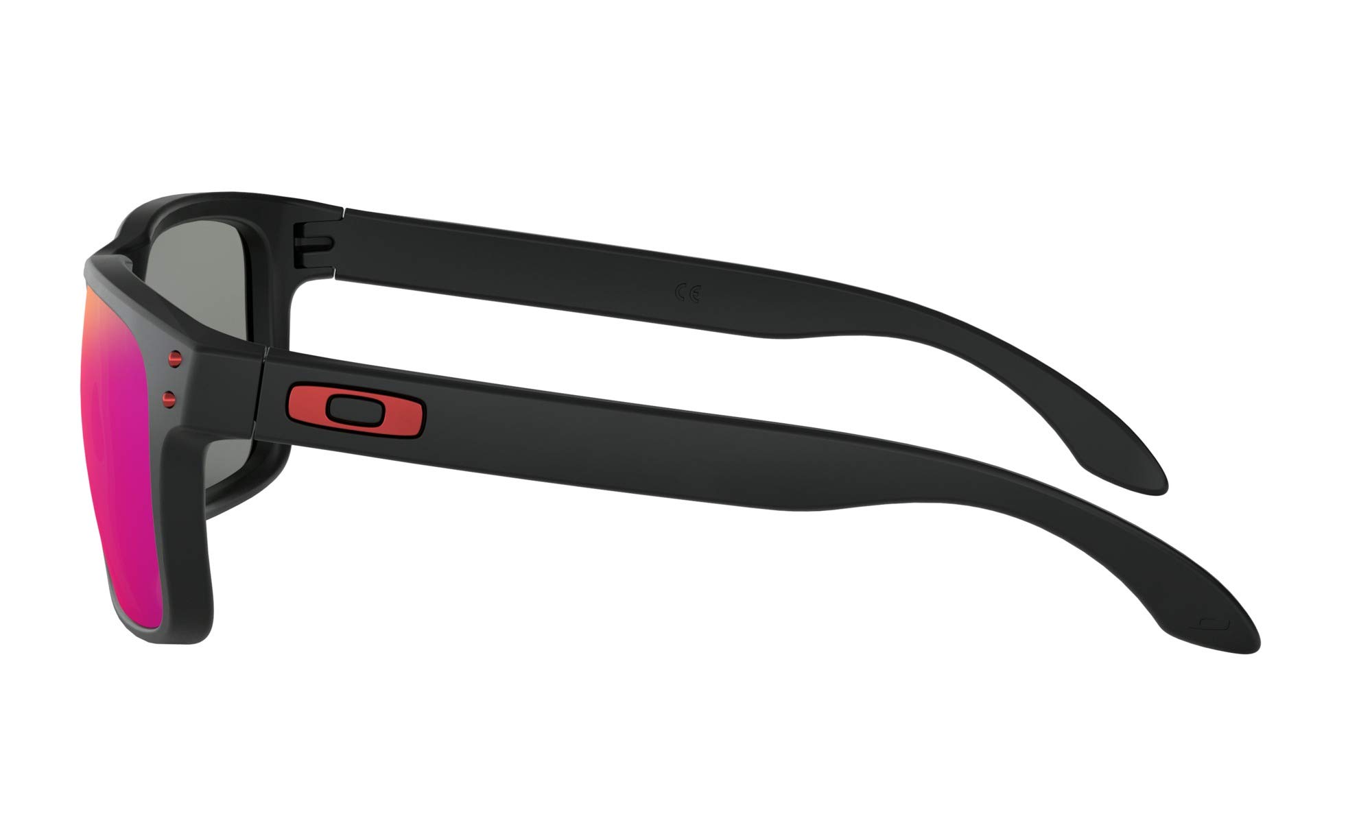 Oakley Holbrook Sunglasses - Matte Black Frame with Positive Red Iridium Lens | Polarized UV Protection for Men & Women | Perfect for Driving, Running & Outdoor Sports