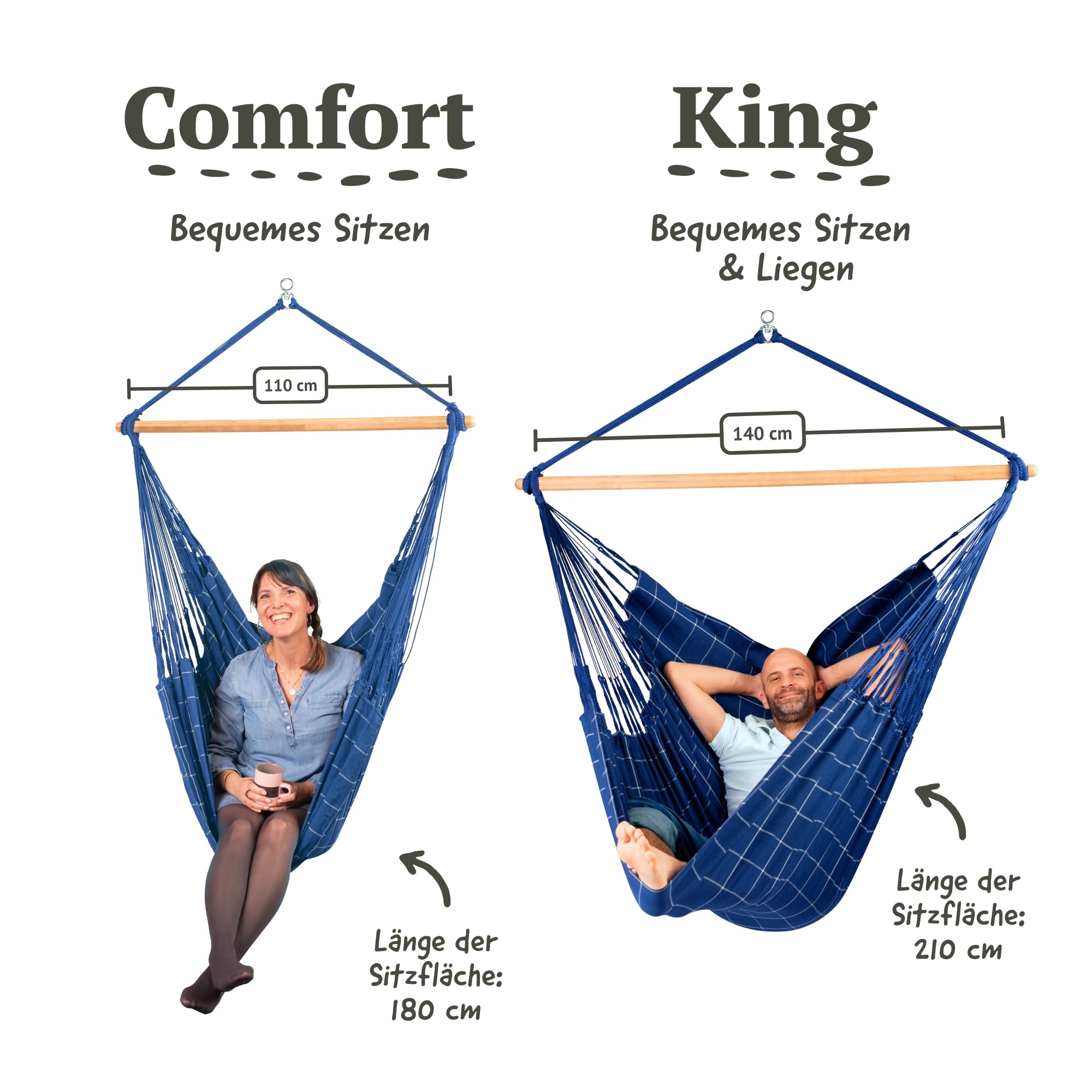 LA SIESTA® XL King Domingo Hammock Swing Chair - Heavy Duty 355 lbs Capacity Weatherproof Hanging Chair for Indoor & Outdoor Use - Perfect for Patio, Porch, Backyard, Bedroom and Marine Environments - Tear Resistant Durable Hammock with Comfortable Swing Design
