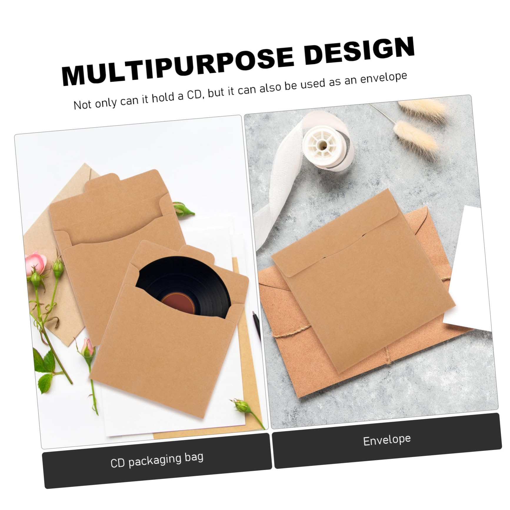 Yardenfun 50pcs Kraft Paper DVD Sleeves - Eco-Friendly Media Storage Protects from Scratches & Dust | Perfect for DVD Collections, Movie Archives & Media Organization