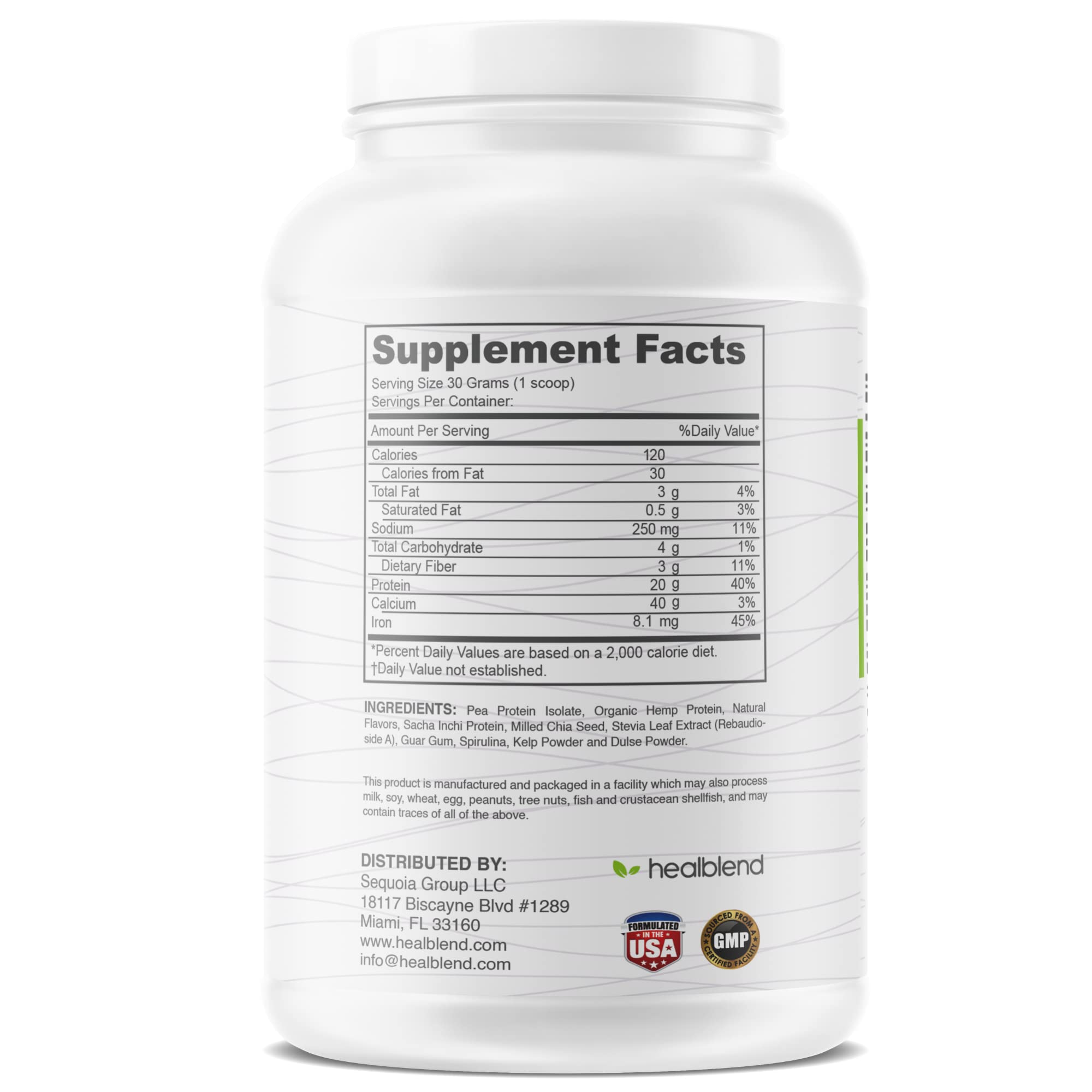 Vegan Plant-Based Protein Powder - Gluten Free, Non-GMO, Dairy Free Pea Protein Supplement for Men & Women | Post-Workout Recovery & Meal Replacement