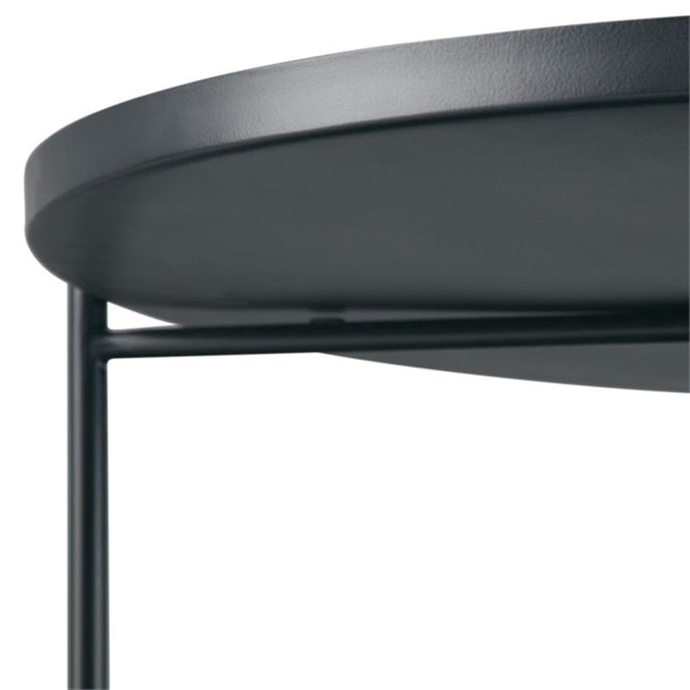 Trent Home Industrial 32 Inch Black Metal Coffee Table - Modern Living Room Furniture for Small Spaces, Apartments & Offices