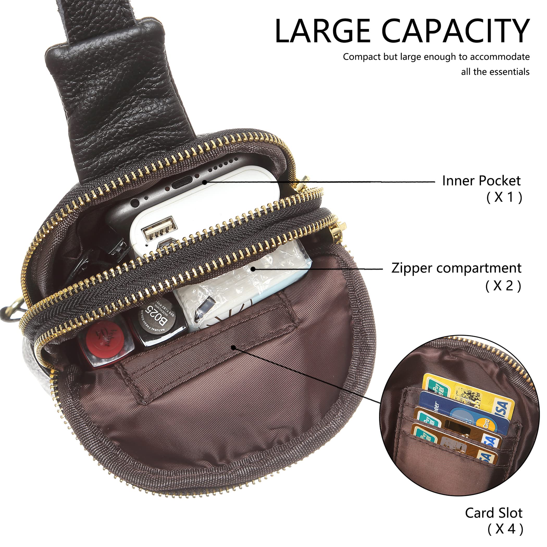 INICAT Genuine Leather Small Crossbody Sling Bag for Women - Fashionable Shoulder Purse for Daily Use, Travel & Gift Giving