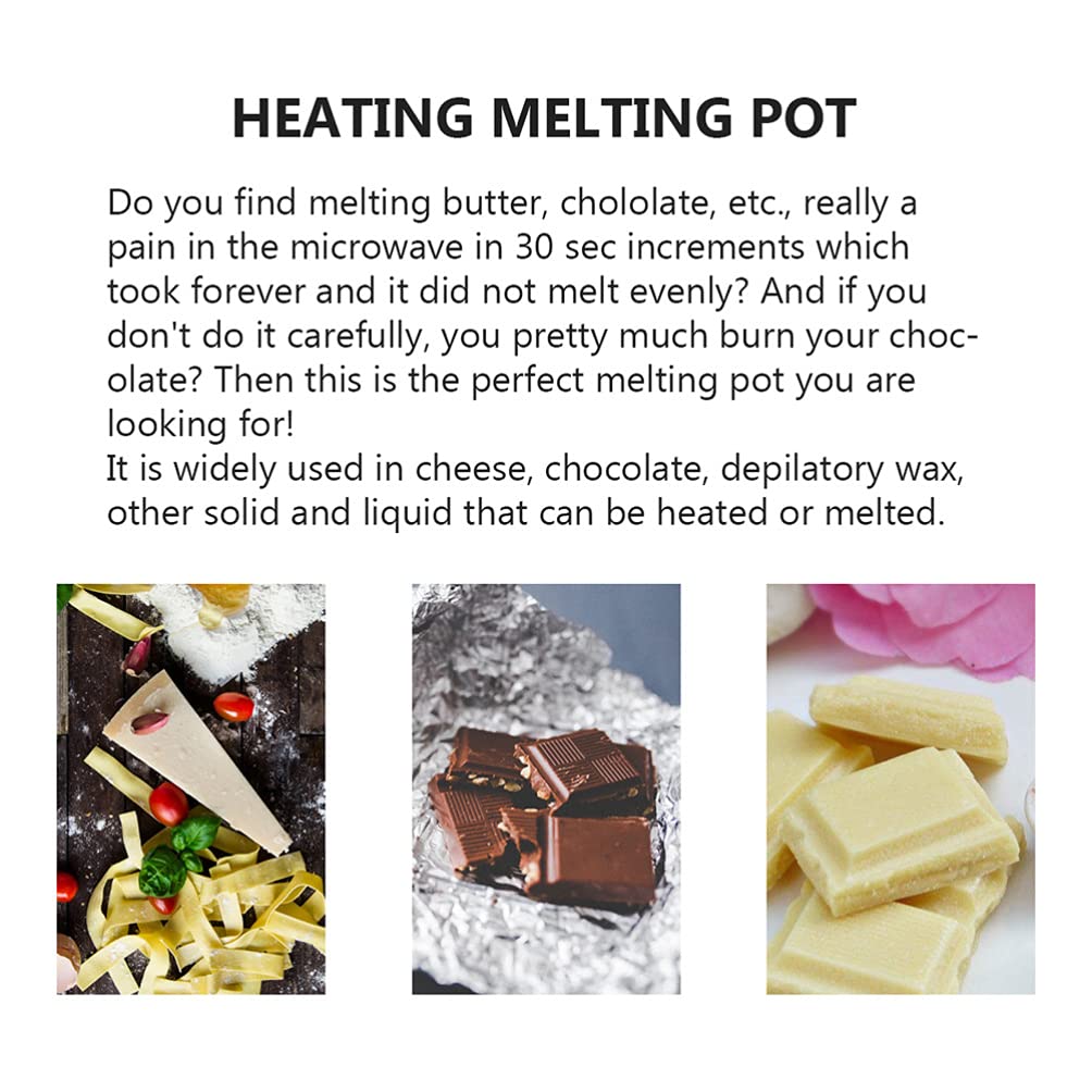 Hemoton 1-Piece Stainless Steel Chocolate Melting Pot with Handle - Non-Stick Butter Warmer, Candle Wax Melter for Cheese, Caramel & Candy Making - Perfect for Baking, DIY Candles & Chocolate Fondue