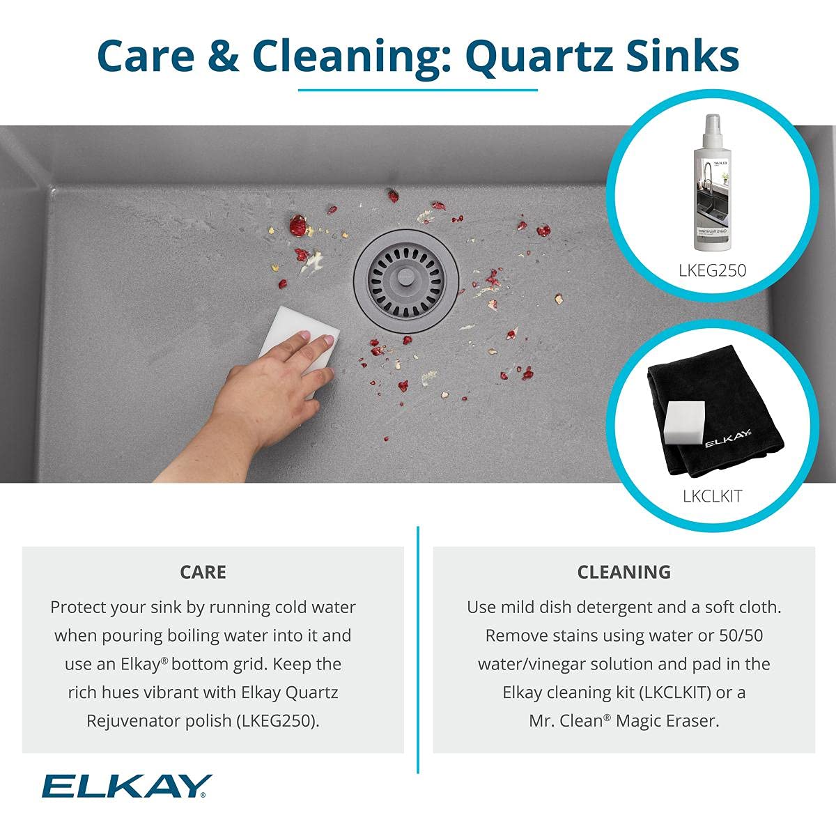 Elkay Quartz Classic ELGDULB3322BK0 Black Equal Double Bowl Undermount Kitchen Sink - Durable & Stylish for Modern Home Cooking & Dishwashing