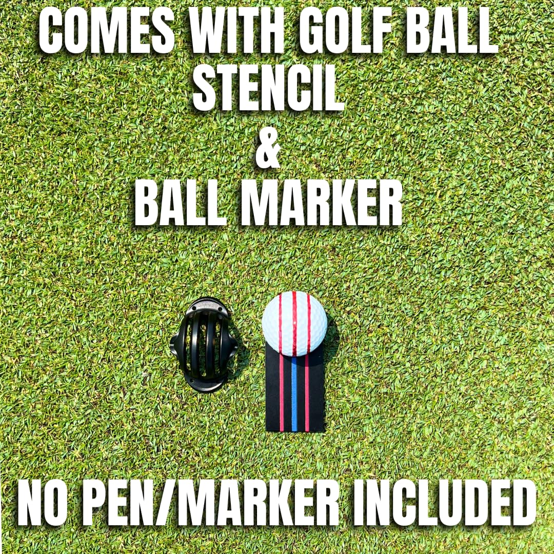 Premium Golf Ball Alignment Tool & Marker Kit - Golf Ball Stencil, Line Marker & Liner for Perfect Putting Alignment | Ideal for Practice, Tournaments & Golf Training Accessories