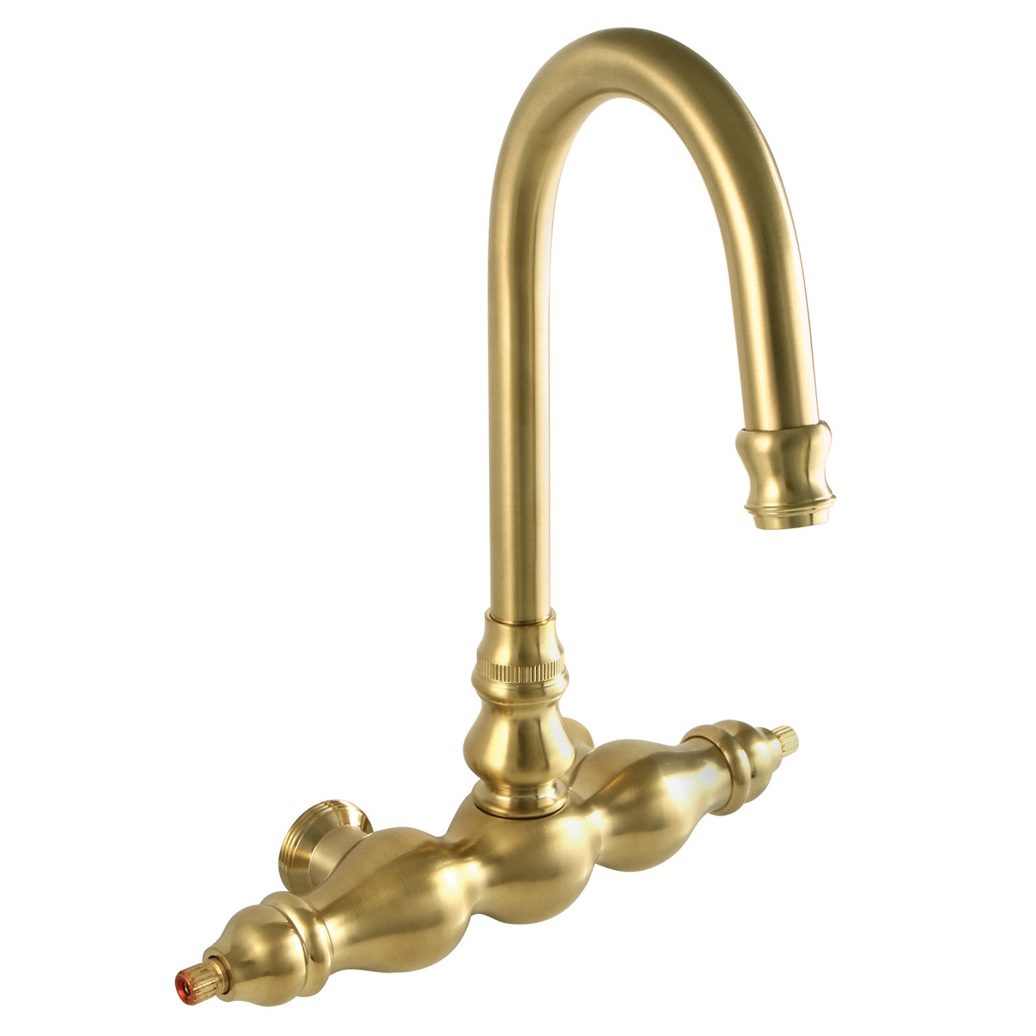 Vintage Aqua AET300 7 3 3/8 Inch Bathroom Tub Faucet Body Only (No Handle) - Brushed Brass Finish for Classic Bathroom Renovation & Vintage Style Decor