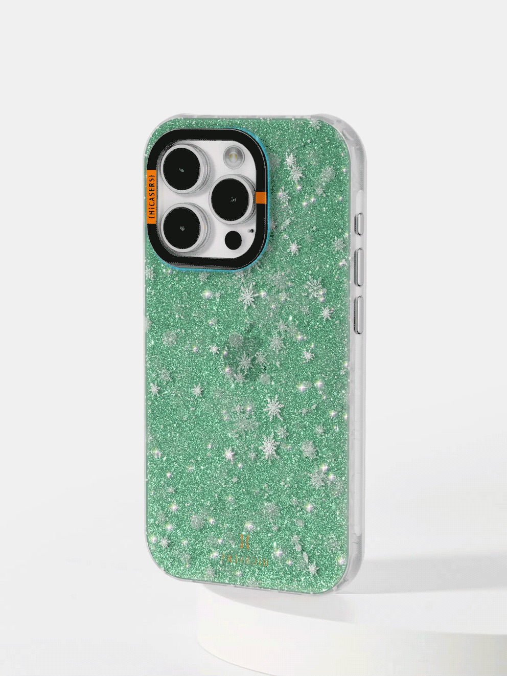 Iridescent Snowflake Pattern Phone Case - Mint Green for iPhone & Samsung | Stylish Protective Cover for Winter & Holiday Season