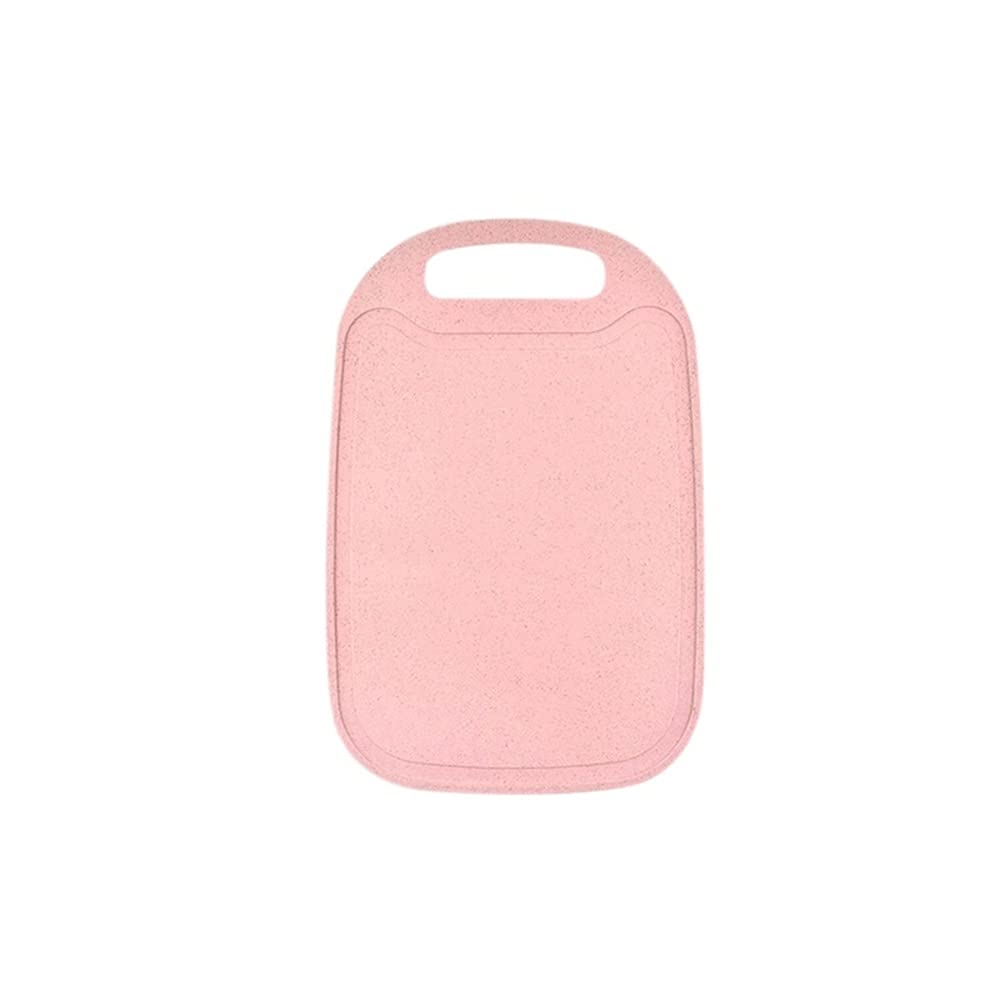 WOCOYO Plastic Cutting Board for Vegetables, Meat & Cheese - Non-Slip Bottom, Grooved Large Handle, Durable Kitchen Chopping Board - Perfect for Meal Prep, Slicing & Food Presentation (Pink)