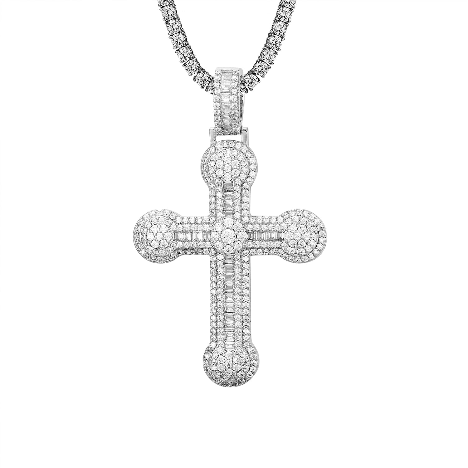 925 Sterling Silver Holy Jesus Cross Pendant Necklace - Religious Jewelry Gift for Baptism, First Communion & Confirmation