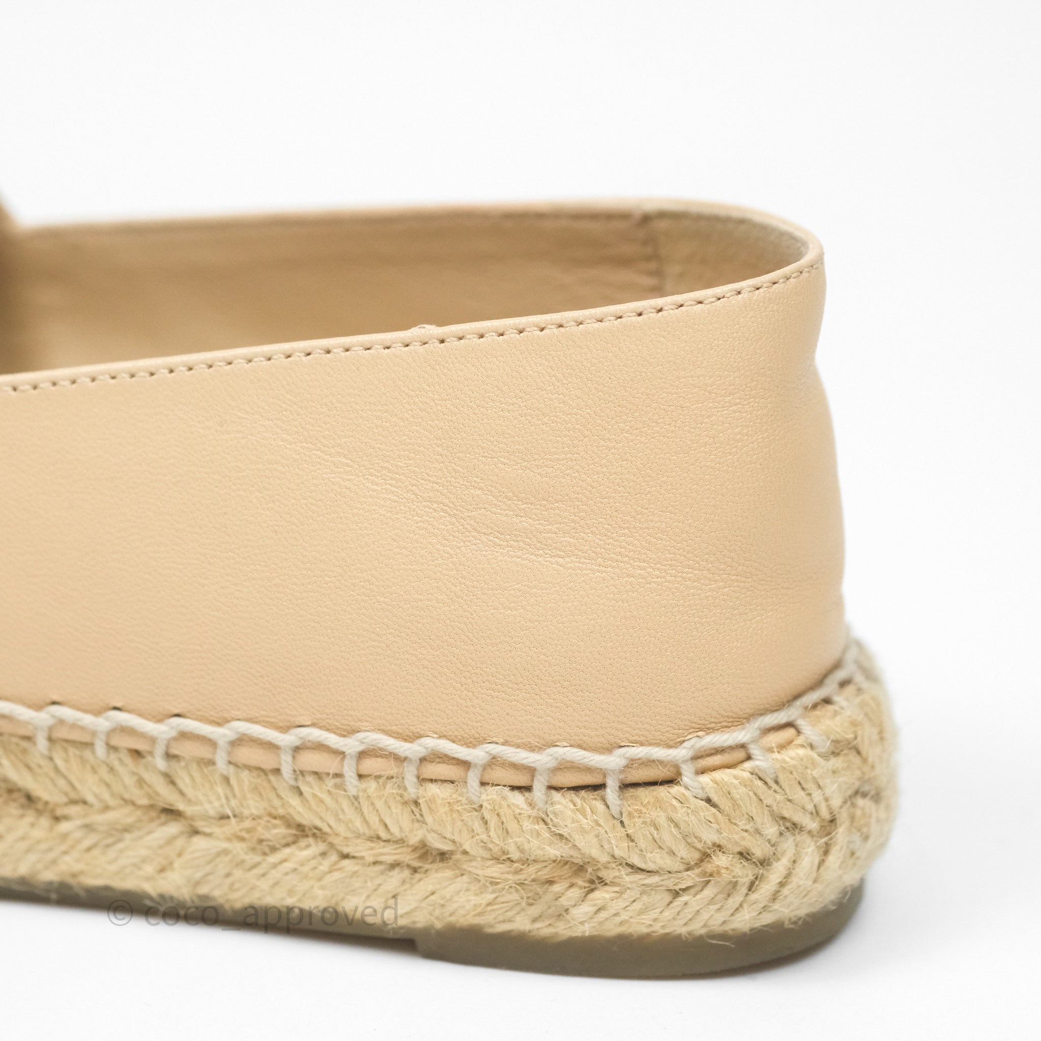 Chanel CC Logo Espadrilles in Beige & Black Lambskin - Women's Size 36 | Comfortable Luxury Flats for Casual Outings & Summer Fashion