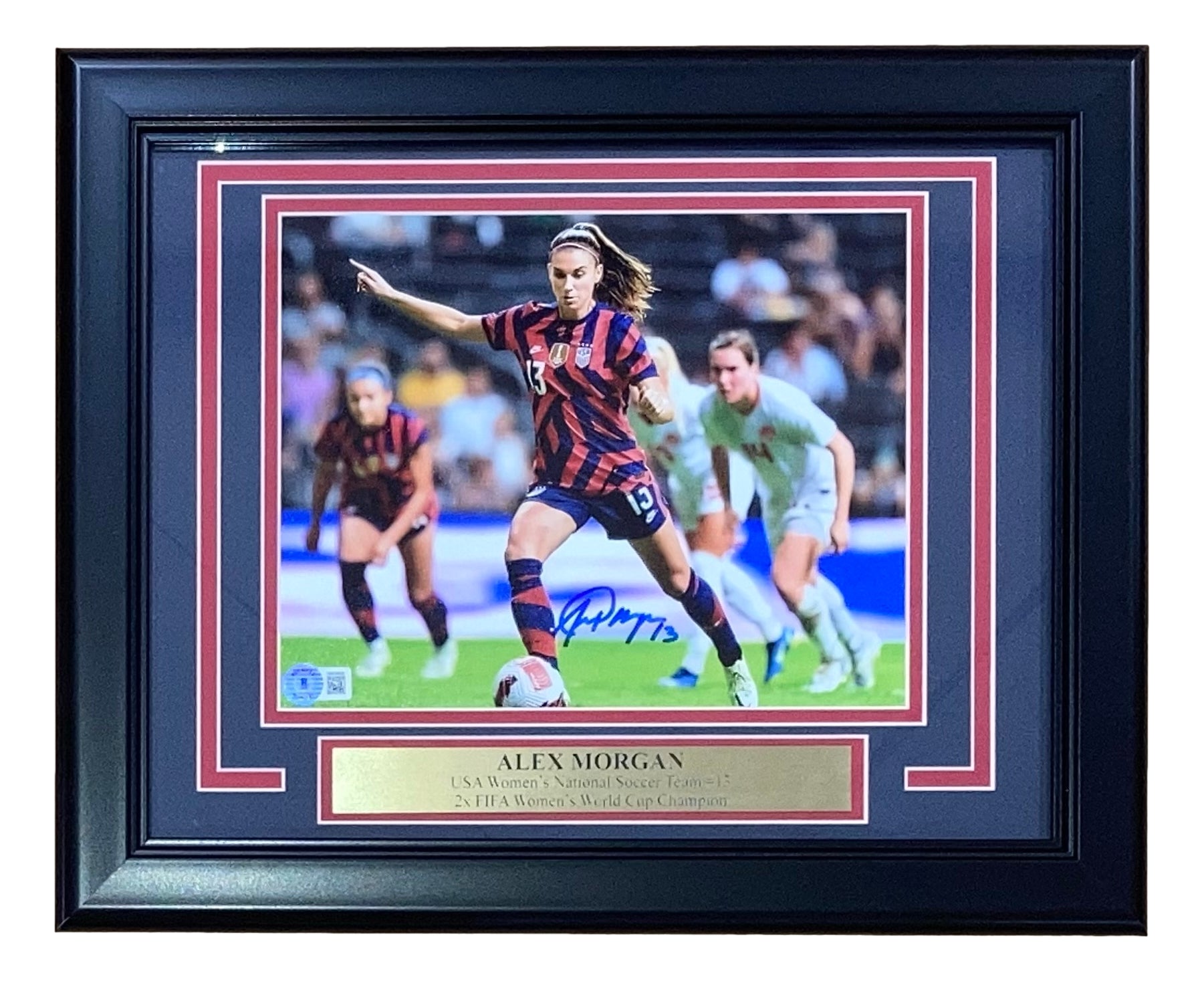 Alex Morgan Autographed Framed 8x10 USA Women's Soccer Photo - Certified Authentic - Perfect for Sports Memorabilia Collections & Soccer Fan Gifts