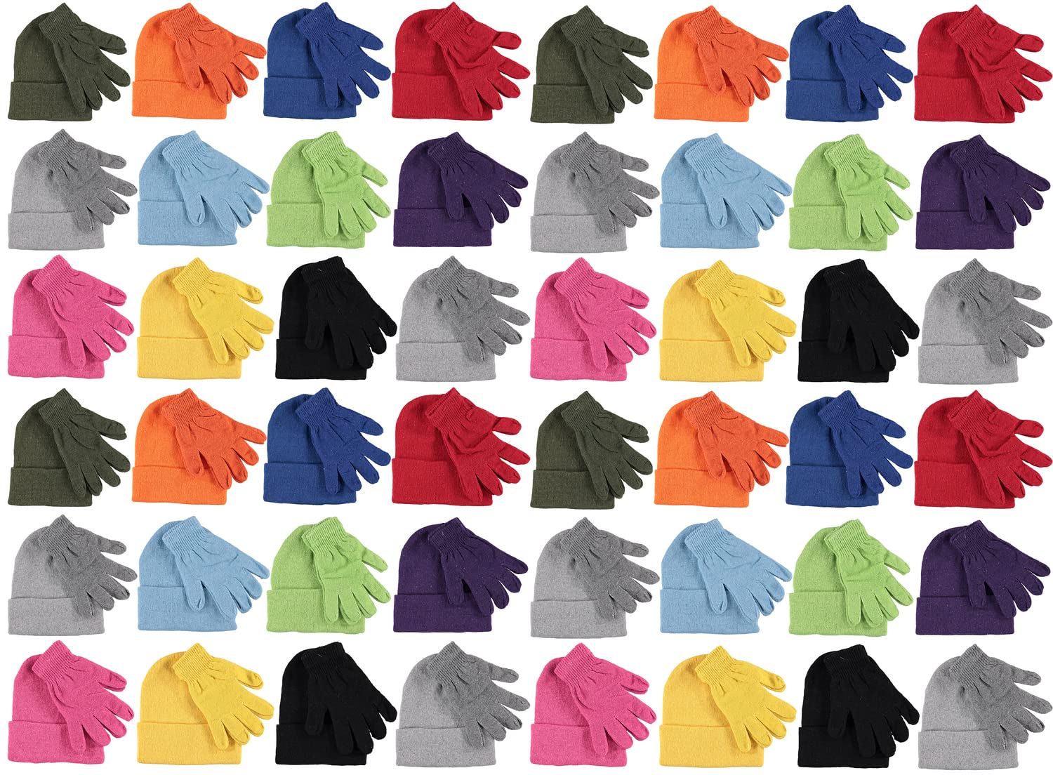 Wholesale Winter Beanie & Glove Sets for Kids and Adults - Bulk Cold Weather Accessories Kit for Homeless Donations, Shelters, and Outdoor Activities