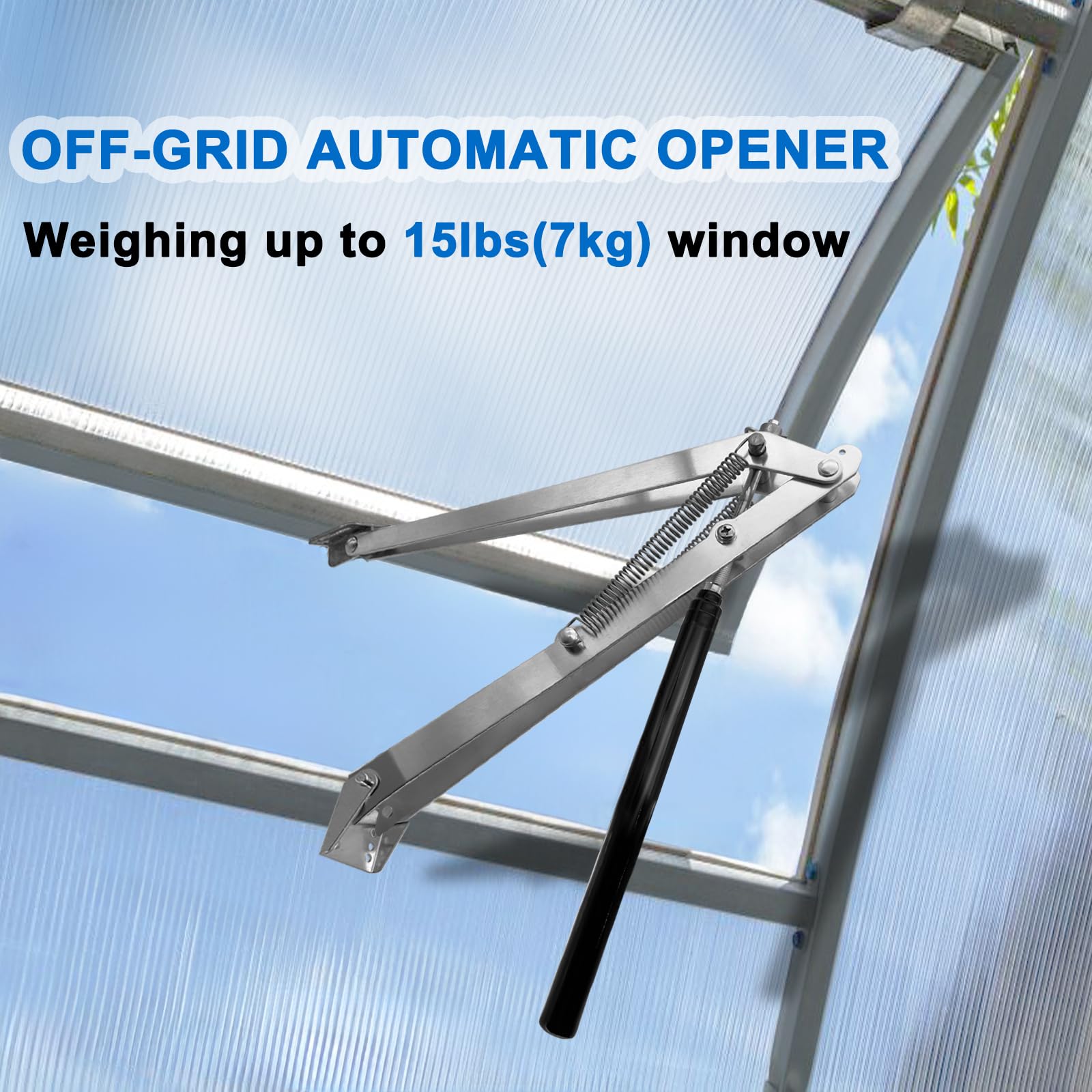 2 Pack Automatic Greenhouse Window Opener Kit - Solar Heat Sensitive Roof Vent Opener with Dual Spring, Lifts Up to 15lbs for Optimal Ventilation | Perfect for Greenhouses, Sheds & Garden Ventilation Systems