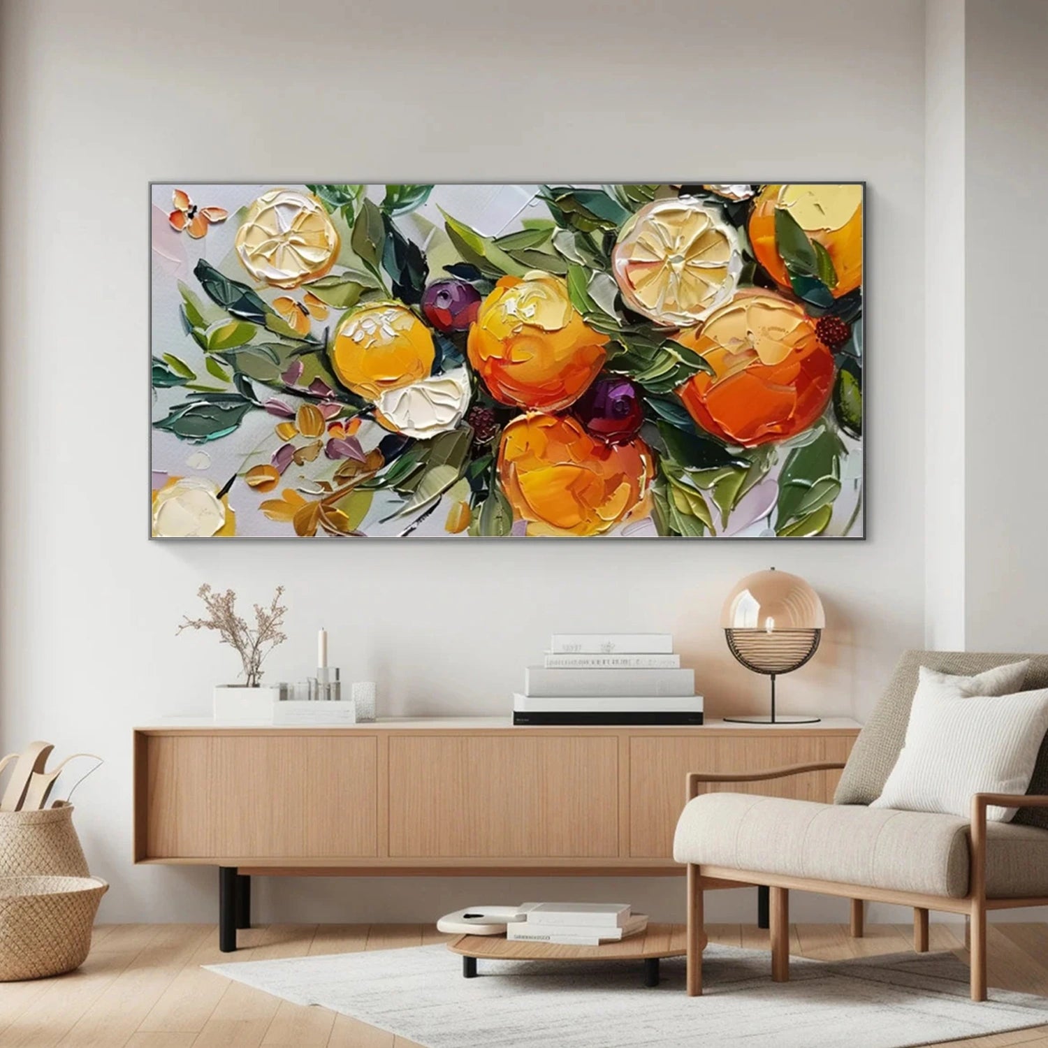 Beautiful Flower and Tree Painting #FT180 - Handmade Canvas Art for Home Decor, Living Room, Bedroom & Office Wall