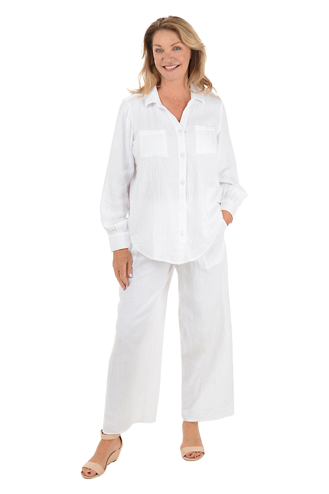 Soft Cotton Gauze Wide Leg Lounge Pants for Women - Comfortable Boho Chic Pajama Bottoms for Yoga, Meditation & Relaxation at Home