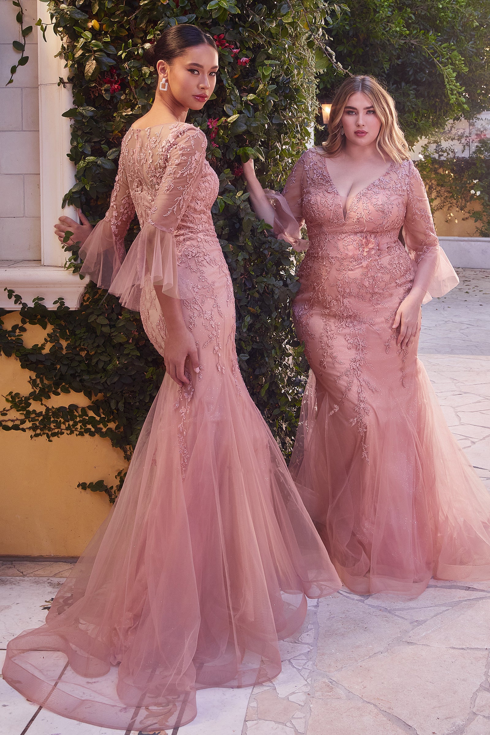 Andrea & Leo A1342 Elegant Lace Mermaid Wedding Gown with Trumpet Sleeves - Perfect for Bridal, Evening Gala & Formal Occasions