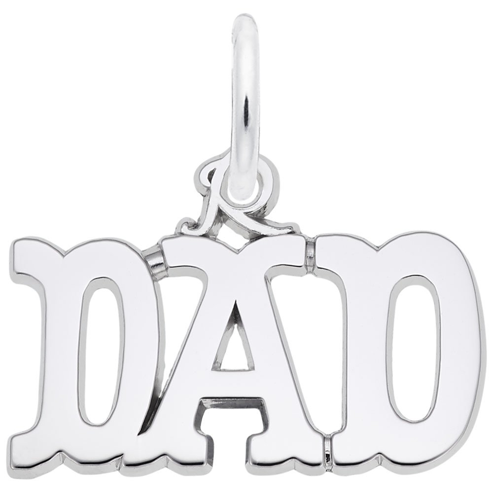 Dad Charm - Sterling Silver Pendant for Bracelets & Necklaces - Perfect for Father's Day Gifts & Personalized Jewelry