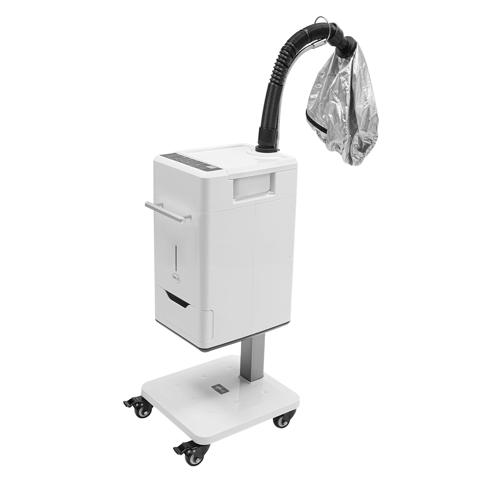 Professional 110V 500W Nano Hair Steamer Machine with Rolling Base - White Vertical Anion Hair Color Processor for Salon & Home Use | Hair Care, Repair, Coloring & Styling | Perfect for Deep Conditioning Treatments & Vibrant Hair Coloring