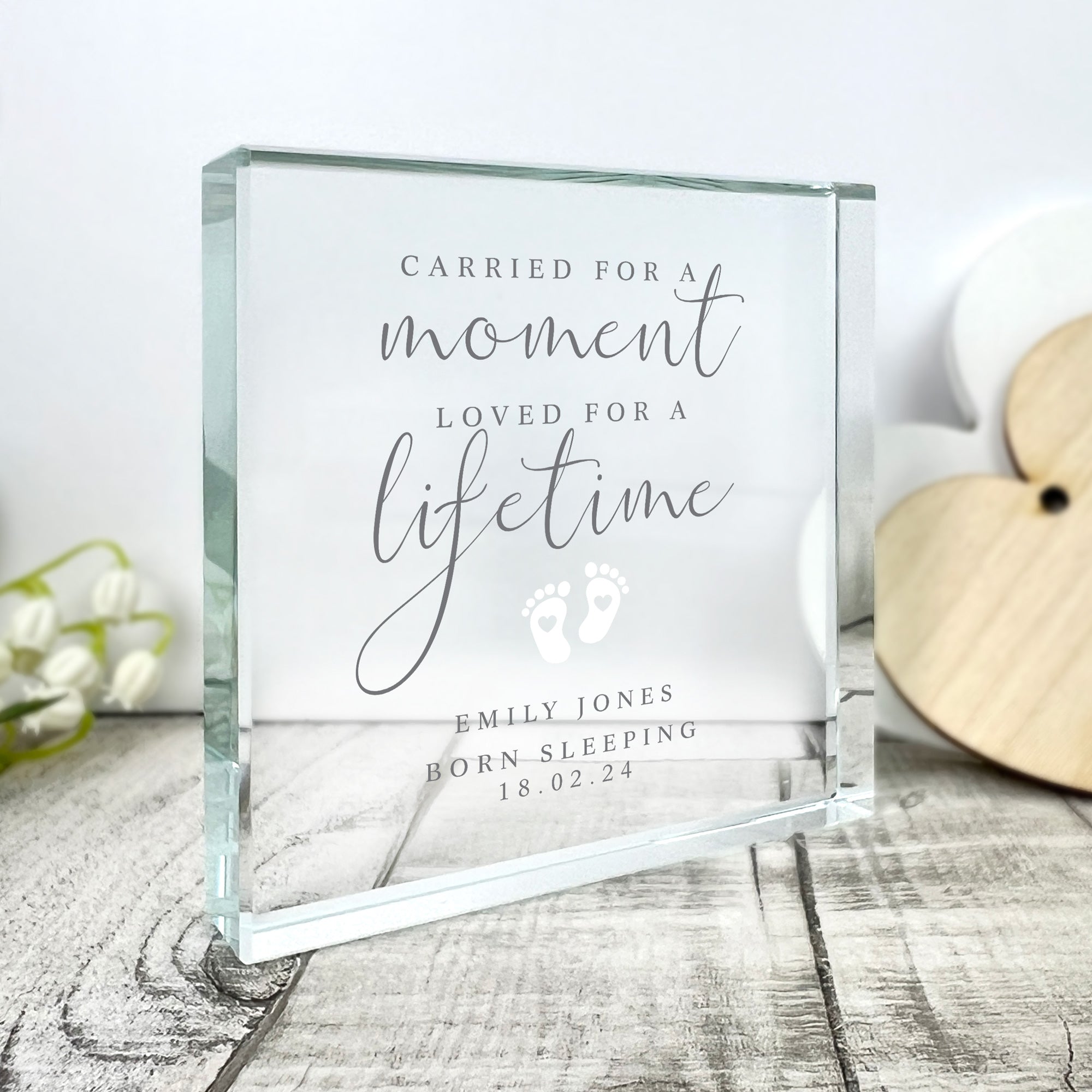 Personalized Angel Baby Memorial Crystal Keepsake - Engraved Photo & Name Gift for Loss of Child, Infant, or Pregnancy - Comforting Sympathy Present for Grieving Parents, Funeral, or Remembrance Ceremony