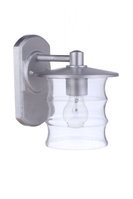 Canon One Light Outdoor Wall Mount in Satin Aluminum - Durable Exterior Light Fixture for Patio, Garden & Porch Lighting