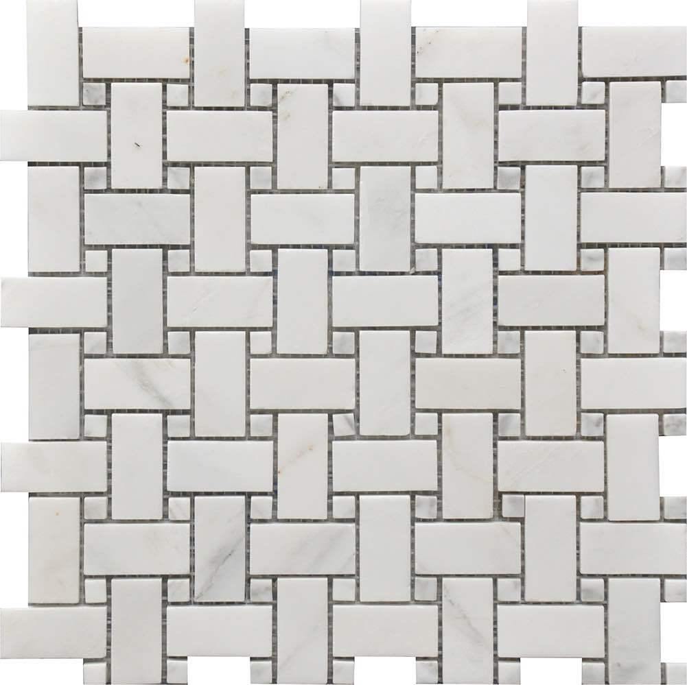 Basket Weave Carrara Mosaic Tile - Premium White Marble Bathroom & Kitchen Backsplash - Perfect for Shower Walls, Flooring, and Home Decor