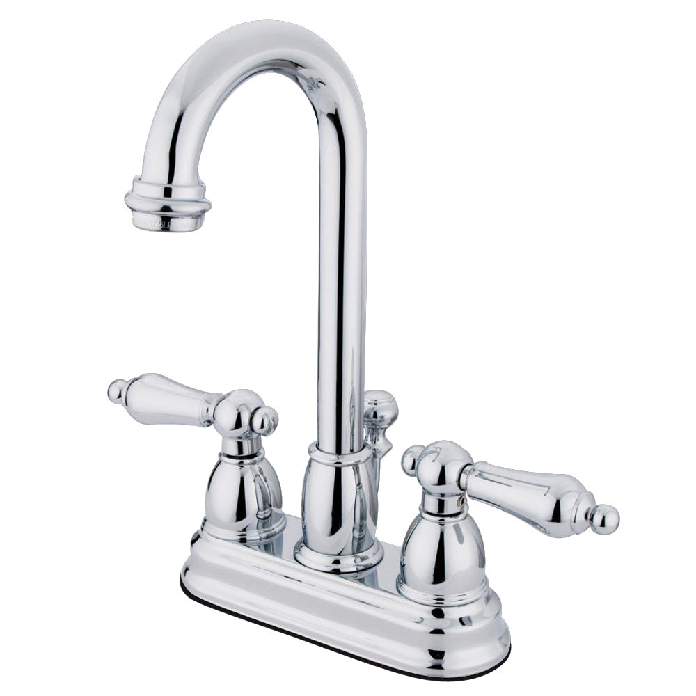 Kingston Brass KB3611AL 4-Inch Centerset Bathroom Faucet - Chrome Finish, Single Handle for Sink Vanity - Perfect for Bathroom Remodel & Home Upgrade