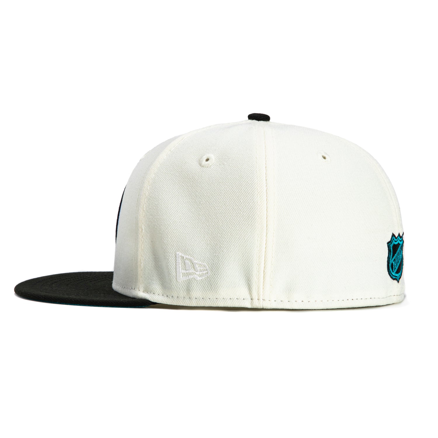 New Era 59Fifty San Jose Sharks Logo Patch Alternate Hat - White & Black Snapback Baseball Cap for Men & Women - Perfect for Hockey Games, Sports Events & Casual Wear