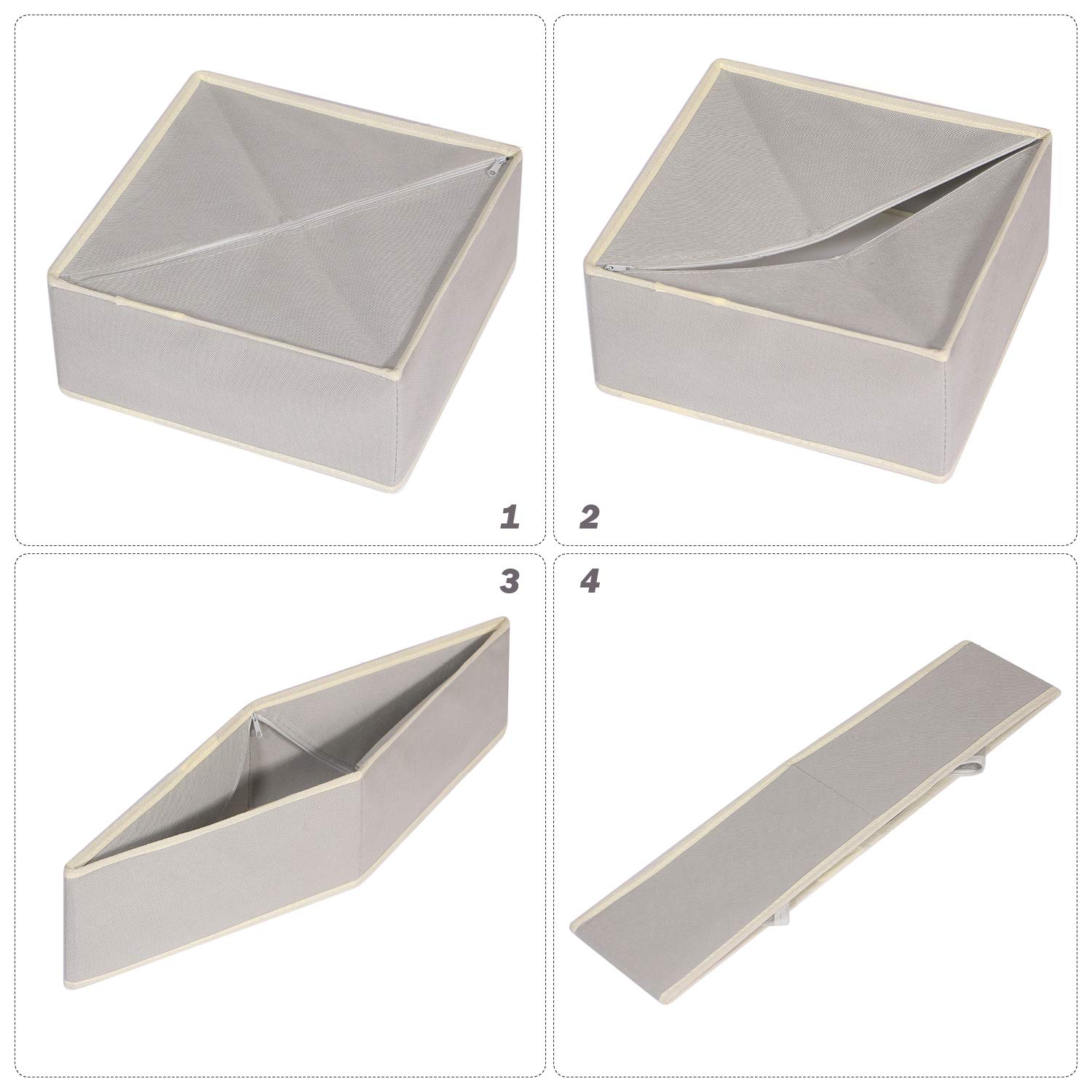 DIOMMELL 9-Pack Foldable Fabric Storage Bins - Grey Closet Organizer for Clothes, Underwear, Bras & Socks | Space-Saving Drawer & Dresser Dividers | Perfect for Bedroom, Nursery & Laundry Room Organization