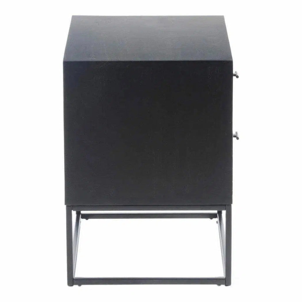 23.5 Inch Modern Nightstand with Drawer - Black Bedside Table for Bedroom, Living Room, or Guest Room - Sleek Contemporary Design with Ample Storage Space