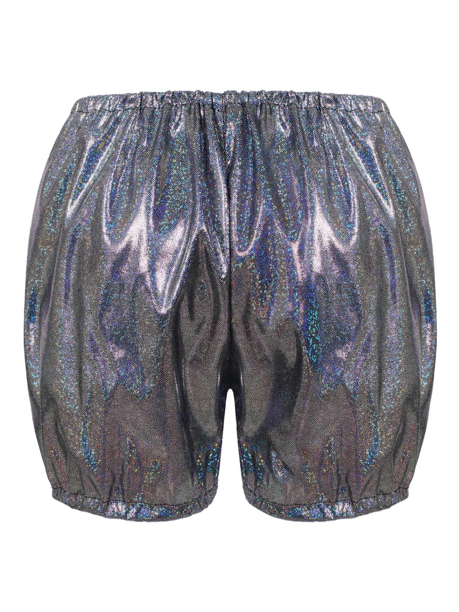 Shiny Metallic Dance Shorts for Kids - Boys & Girls Ballet, Gymnastics, Jazz Costume | Pumpkin Bloomers for Modern Dance & Performance
