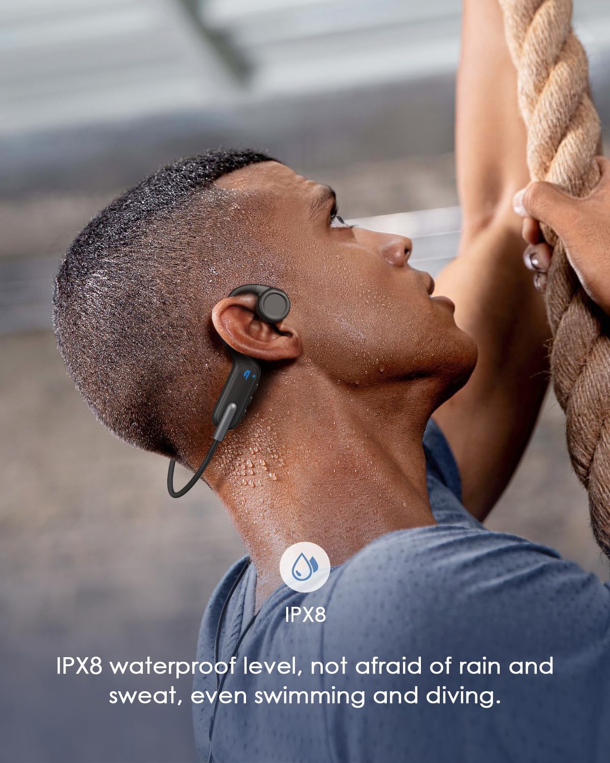 Bluetooth Bone Conduction Headphones - Wireless Open Ear Headphones with Mic, IPX8 Waterproof for Swimming & Workouts | Comfortable Sports Earbuds for Running, Cycling & Outdoor Activities