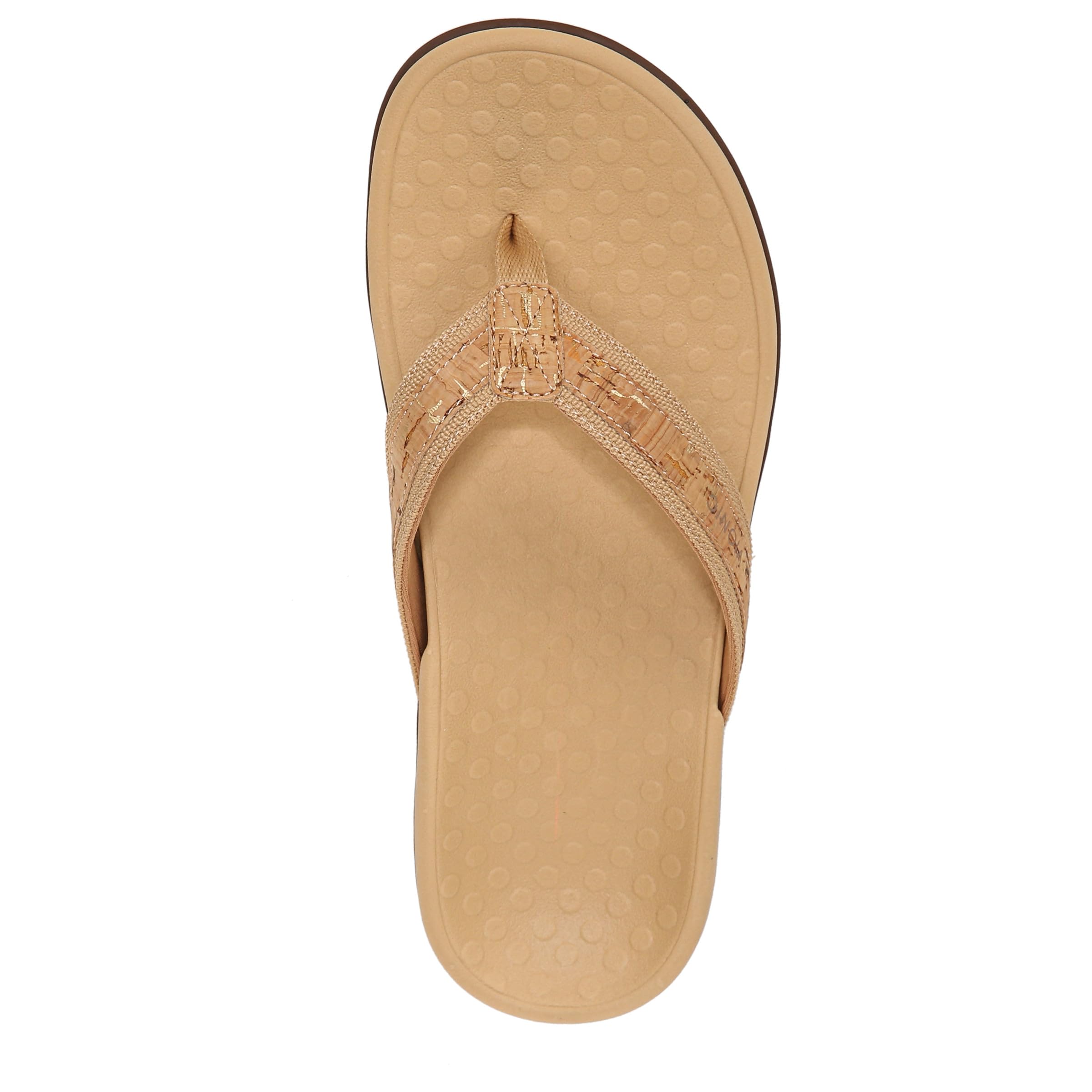 Vionic Women's Tide Toe Post Sandals - Comfortable Orthotic Support for Plantar Fasciitis & Heel Pain - Perfect for Beach, Pool & Summer Walking
