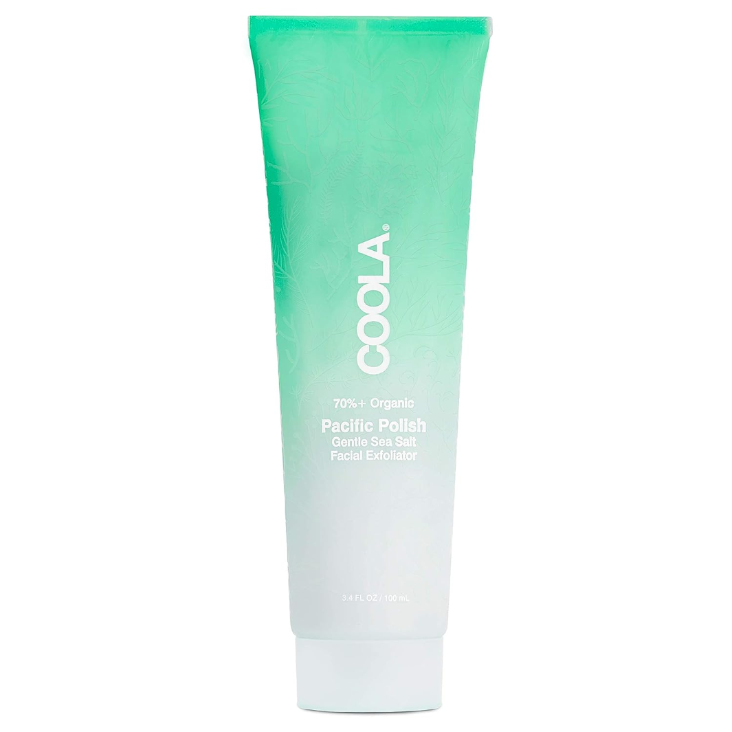 COOLA Organic Pacific Polish Gentle Sea Salt Facial Exfoliator - Natural Skincare for Smooth & Glowing Skin | Perfect for Daily Exfoliation & Pre-Makeup Prep