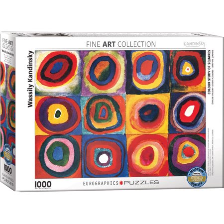 Eurographics 1000-Piece Jigsaw Puzzle - Kandinsky Color Study Squares with Concentric Circles - Challenging Adult Puzzle for Home Decor & Relaxation