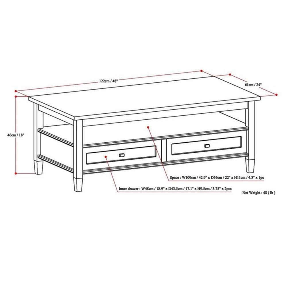 Home Square 3-Piece Coffee Table Set - 48