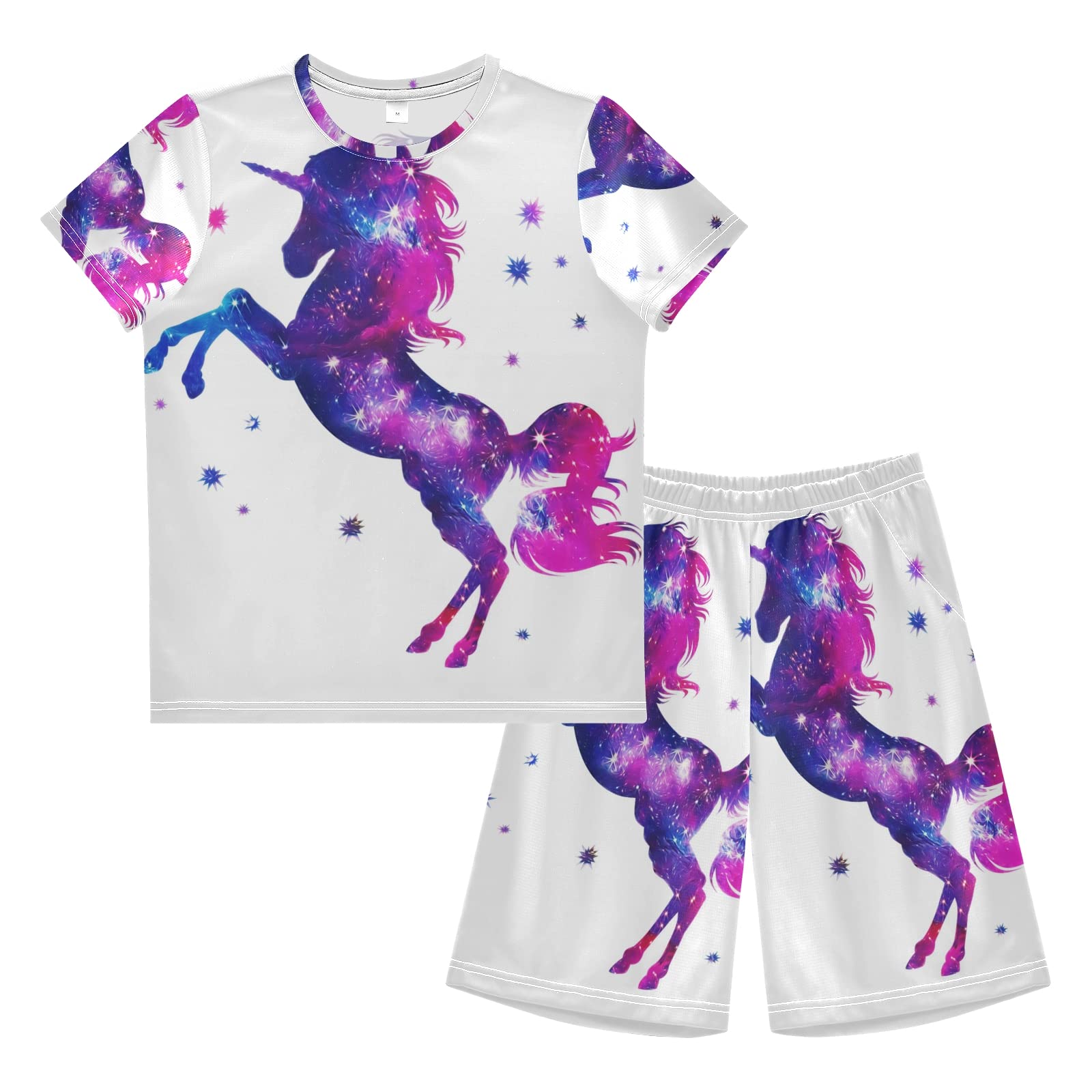 **Boys' Summer Outfits - Night Sea Print Shirt & Shorts Set | Playwear for Kids, Boys & Girls | Beach, Park & Outdoor Activities**